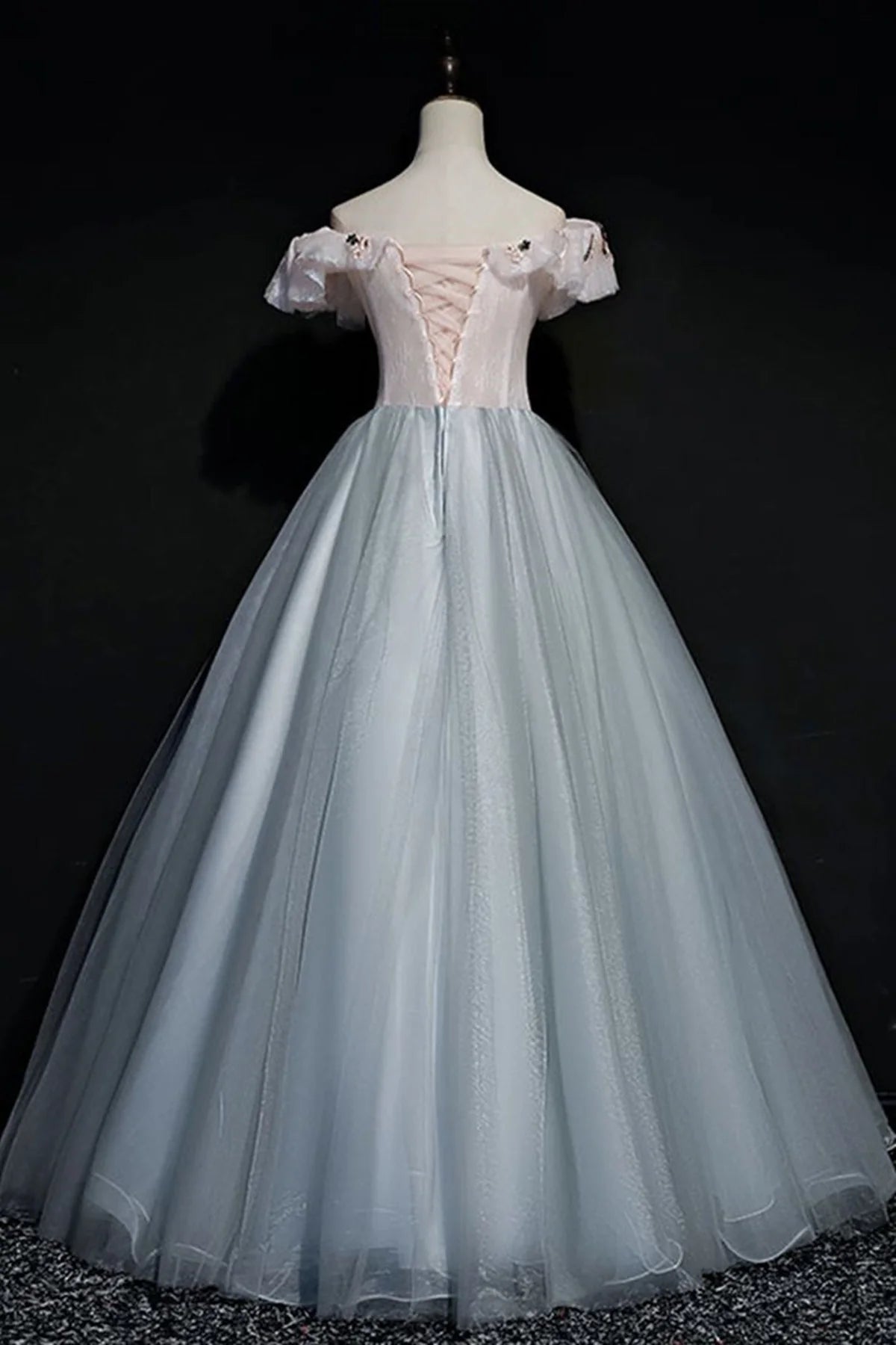 Off Shoulder Long Off Shoulder Party Dress, Tulle Sweet 16 Dress Formal Gown TP1100