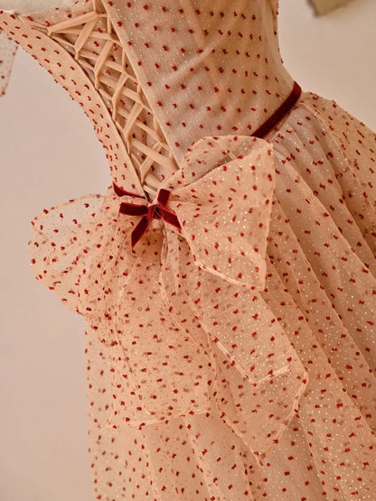 Cute Tulle Floor Length Prom Dress, Off the Shoulder Evening Party Dress TP209