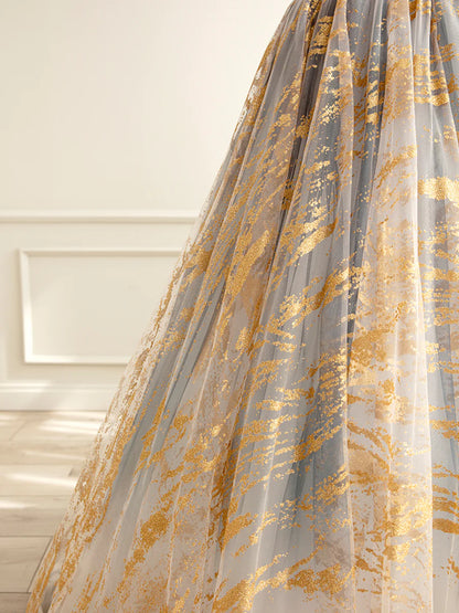 Beautiful Gradient Tulle Long Formal Dress, A-Line Strapless Prom Dress Evening Dress  TP329