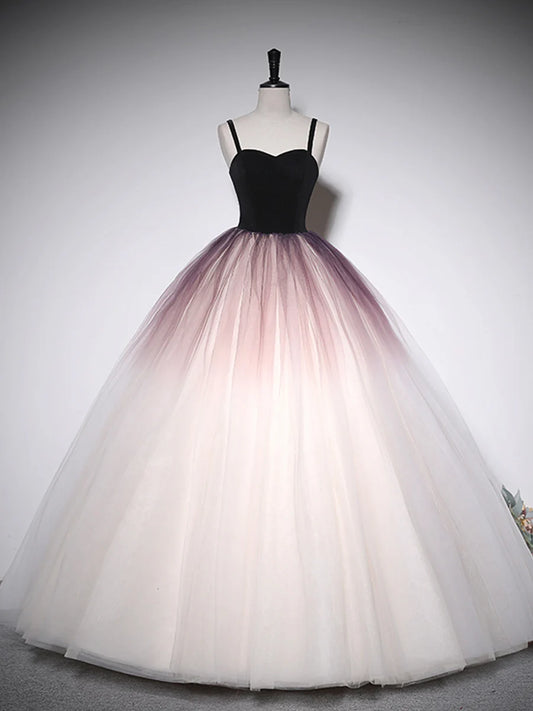 Lovely Ombre Tulle Long Ball Gown, A-Line Sweetheart Neckline Formal Evening Gown TP439