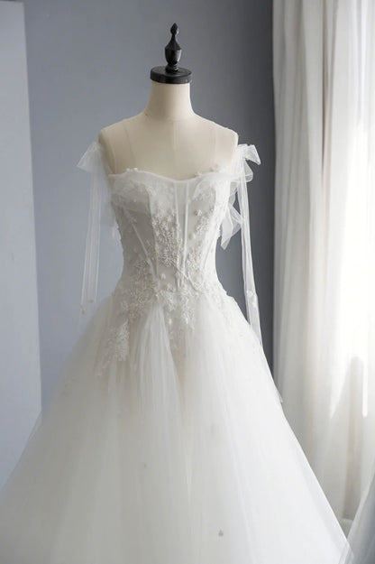 Previous Next   A-Line Tulle Lace Long Prom Dresses, Evening Party Dresses TP523