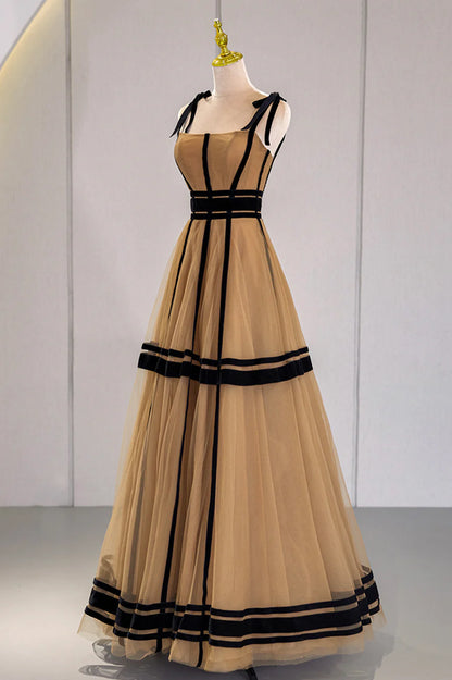 Stylish Tulle Long Prom Dress, A-Line Evening Party Dress TP566