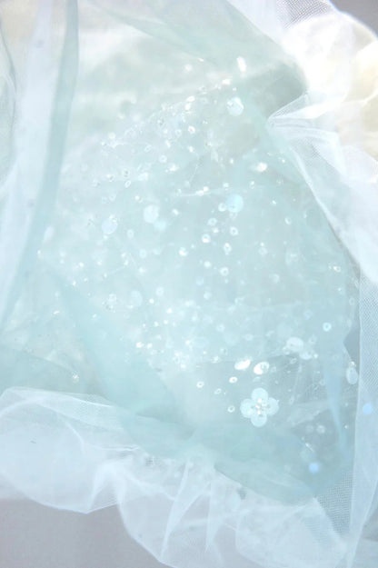 Lovely Puff Sleeve Tulle Formal Evening Gown, A-Line Long Prom Dress TP580