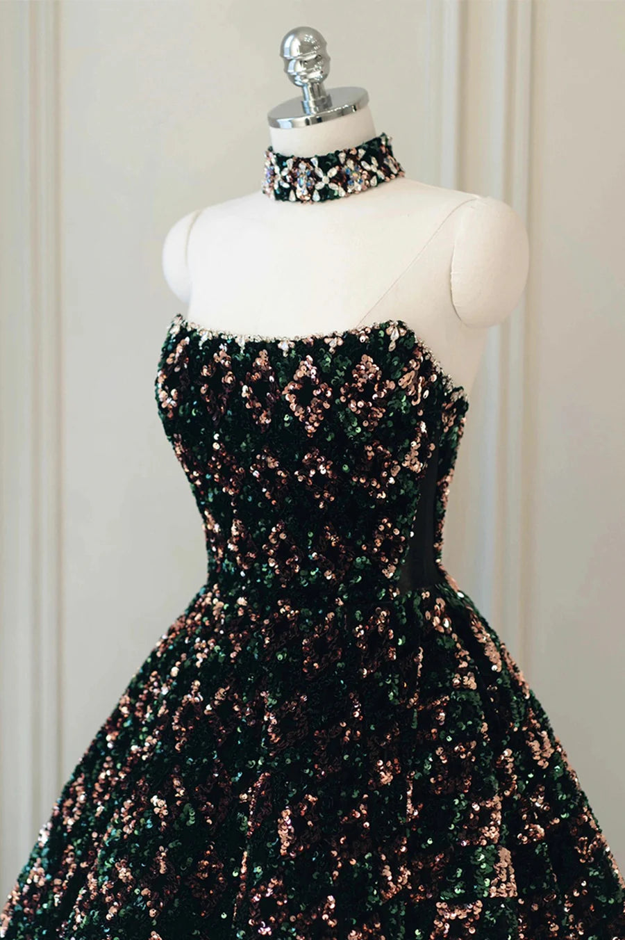 Stylish Sequins Long Prom Dress, A-Line Party Dress TP607