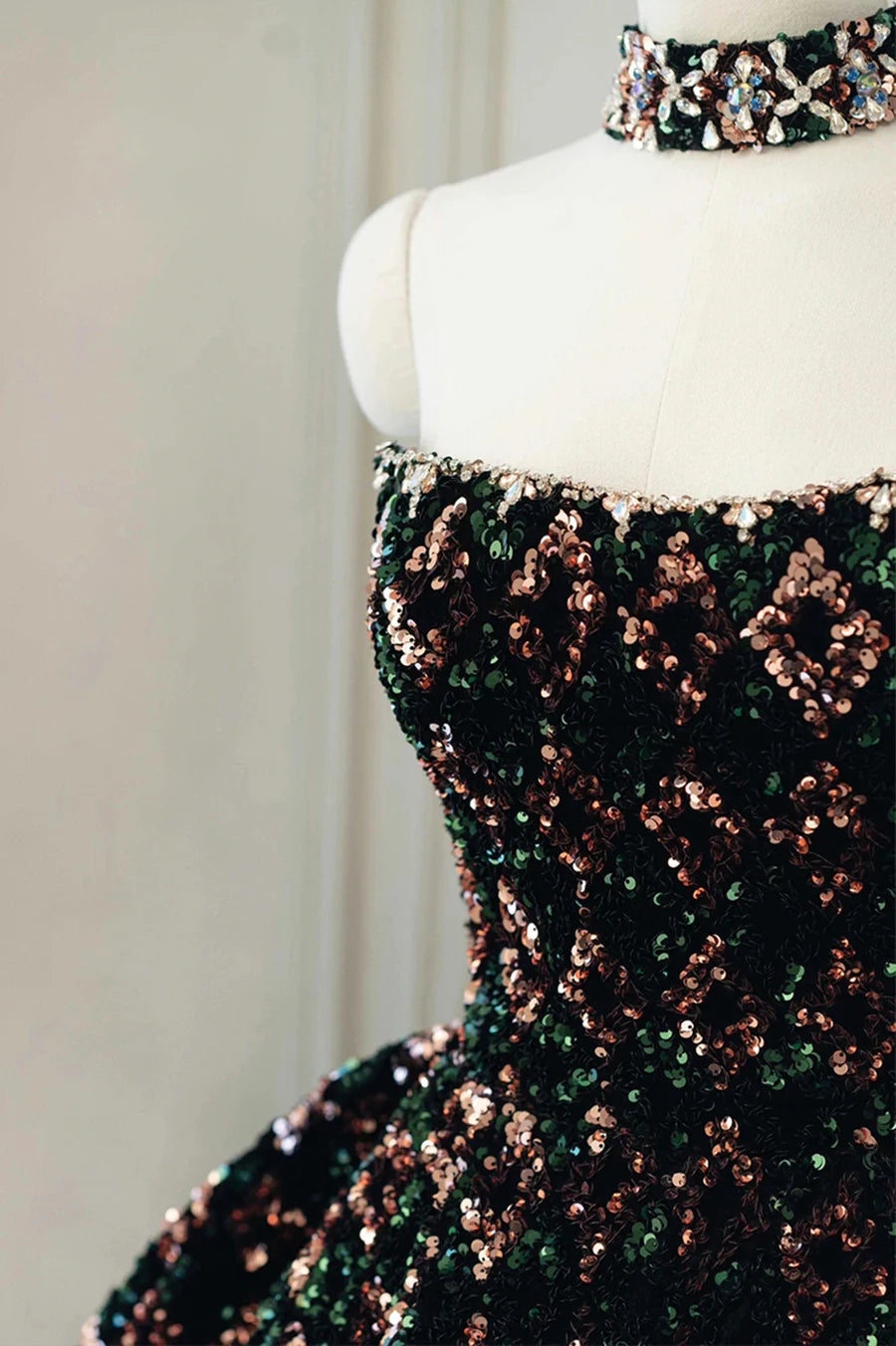 Stylish Sequins Long Prom Dress, A-Line Party Dress TP607