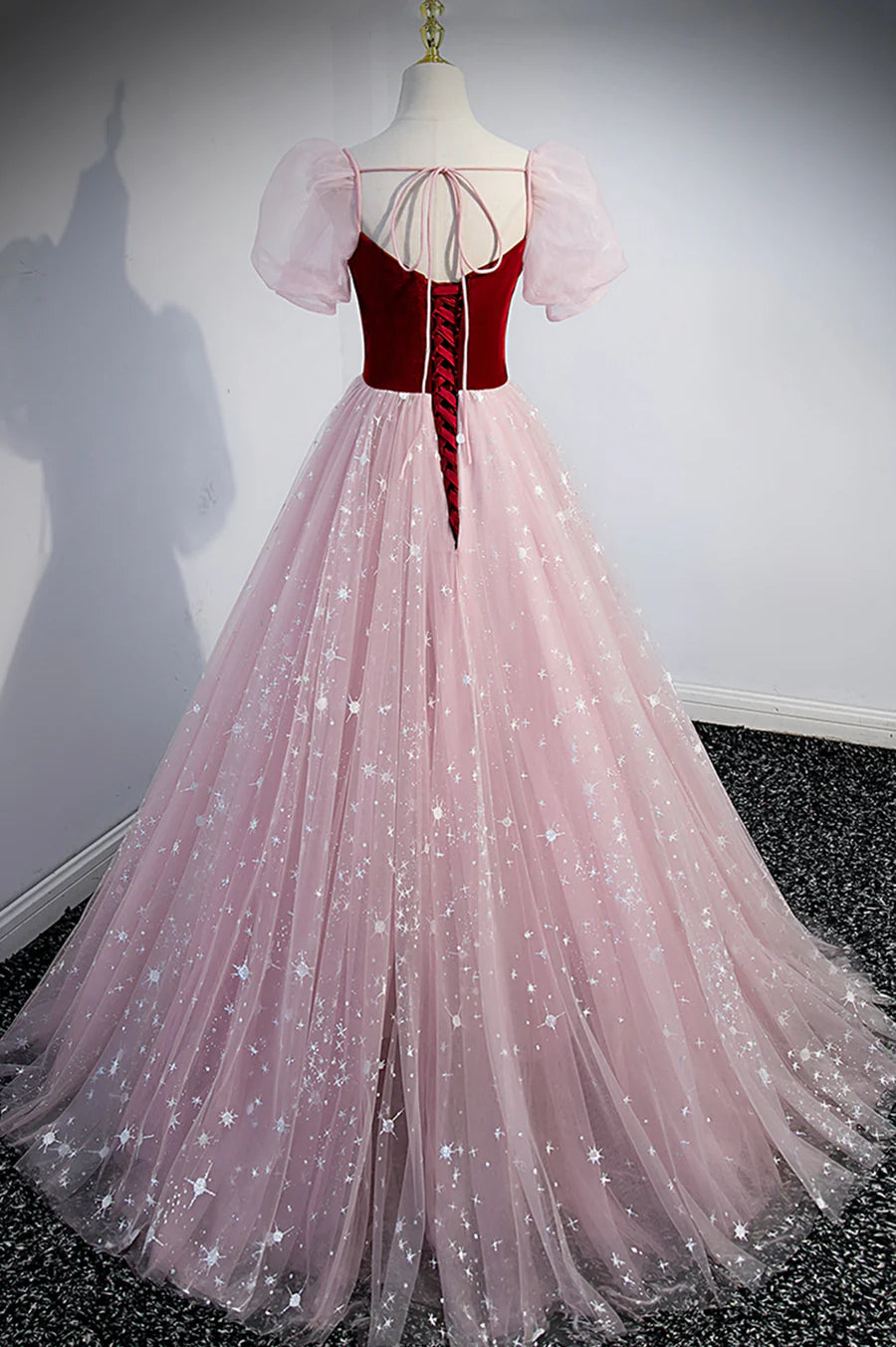 Pink Tulle Long Prom Dress, A-Line Formal Evening Dress TP608