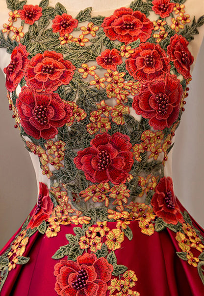 Cute Saitn Lace Short Prom Dresses, A-Line Party Dresses TP922