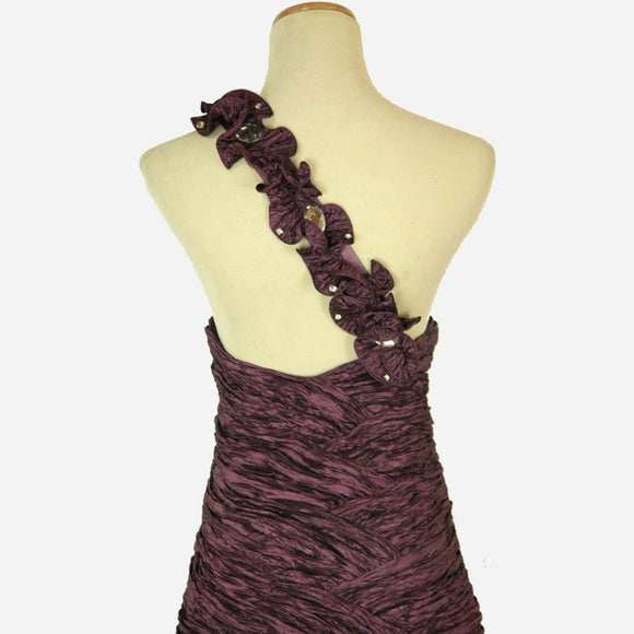 Vintage Purple A-line Off-shoulder Layered Floor-length Ball Gown Evening Dress TP2010