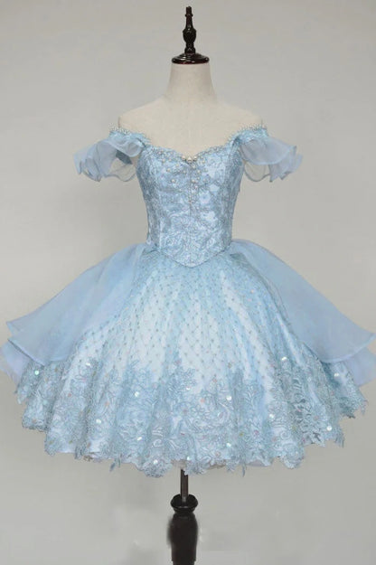 Vintage Pink Beading Design Short Evening Dress, A-line Off-the-shoulder Homecoming Dress TP3396
