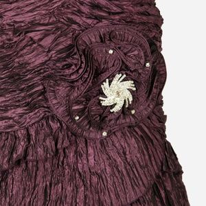 Vintage Purple A-line Off-shoulder Layered Floor-length Ball Gown Evening Dress TP2010